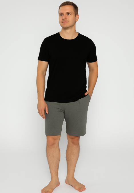 Pijama Bumbac & Moda bărbați,culoare Negru -Gri, – Engros